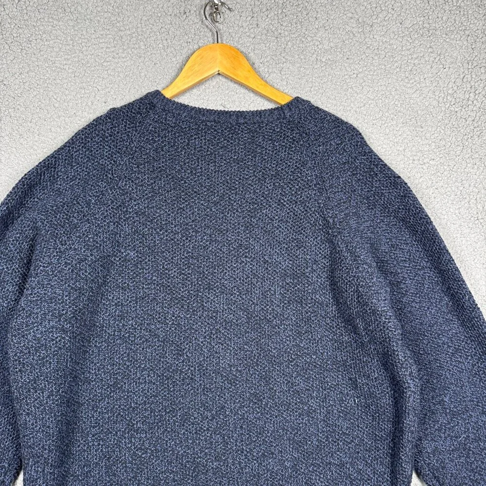 St Johns Bay Fisherman Sweater Mens Size‎ XLT Navy Cable Knit Raglan Ribbed VTG